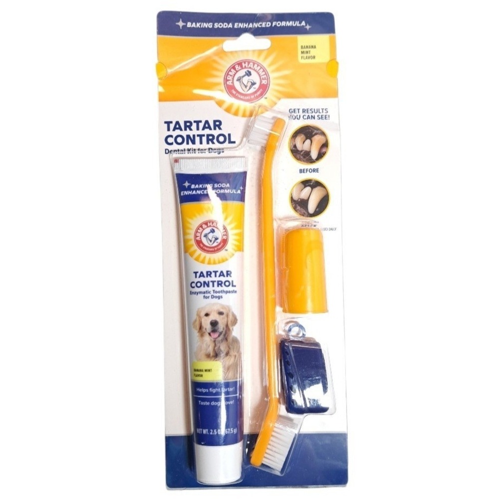 Arm & Hammer Dental Kit for Dogs‎ Enzymatic Dog Toothpaste 2.5 Oz Banana Mint